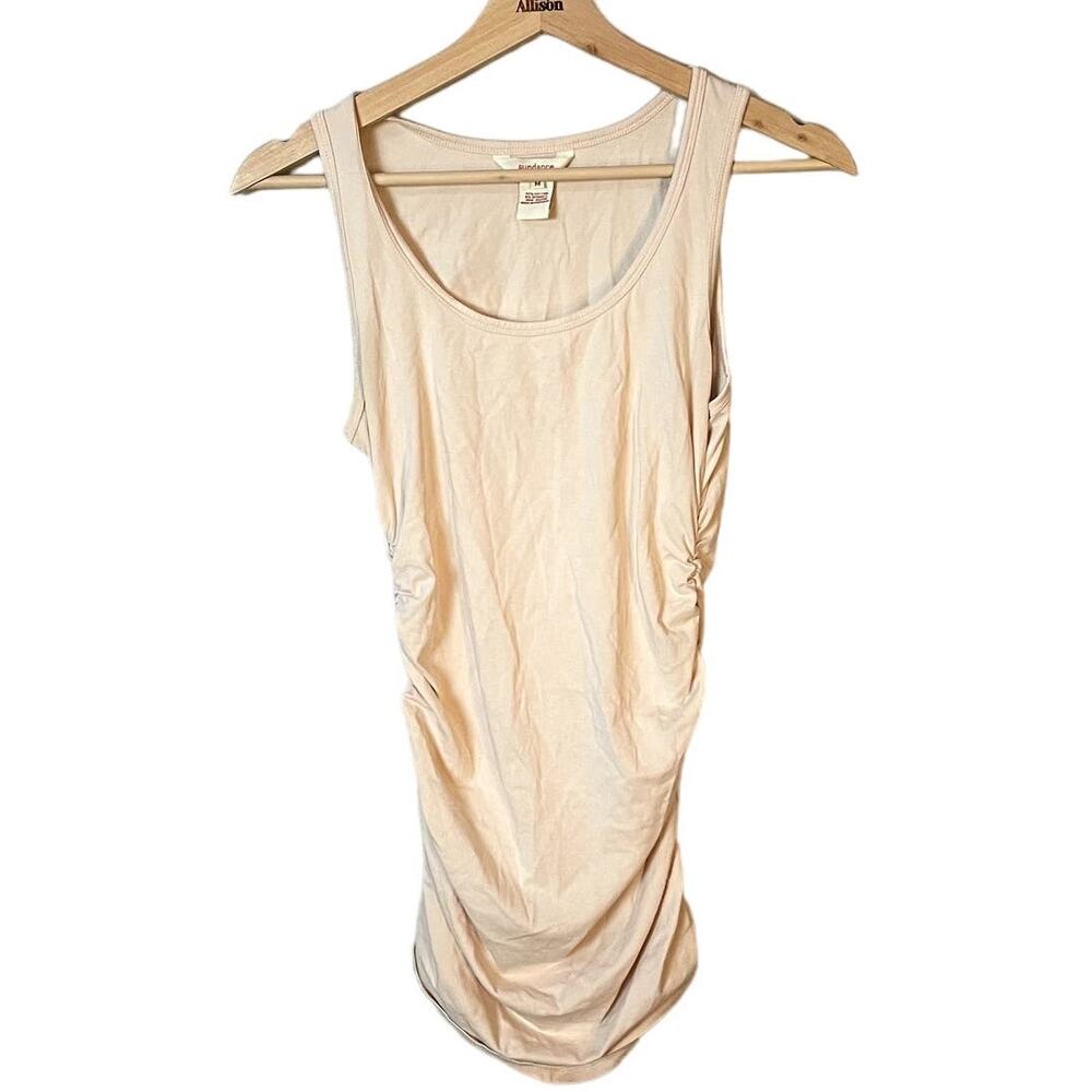 Sundance Ruched Tank Top Tunic Top in Peach / Nude Size Medium